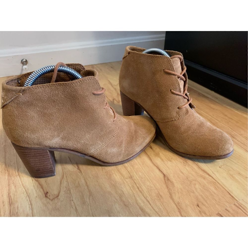 Toms suede brown booties size 7 - Picture 2 of 5